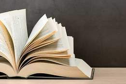 dictionary with pages open